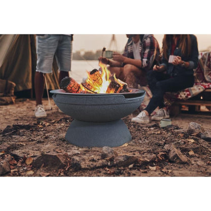 Prism Hardscapes Falo 21" Volcanic Ash Round Glass Fiber Reinforced Cement Wood-Burning Fire Pit