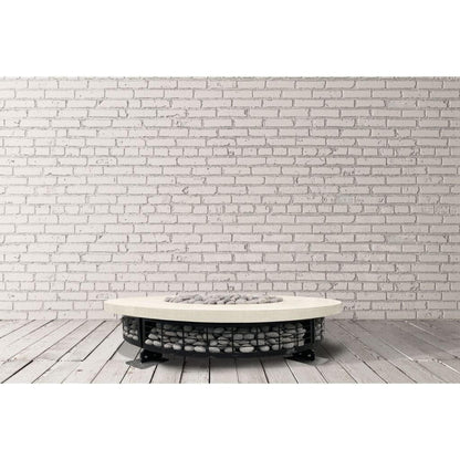 Prism Hardscapes Fuego 54" Coastal Round Concrete Natural Gas Fire Pit Table