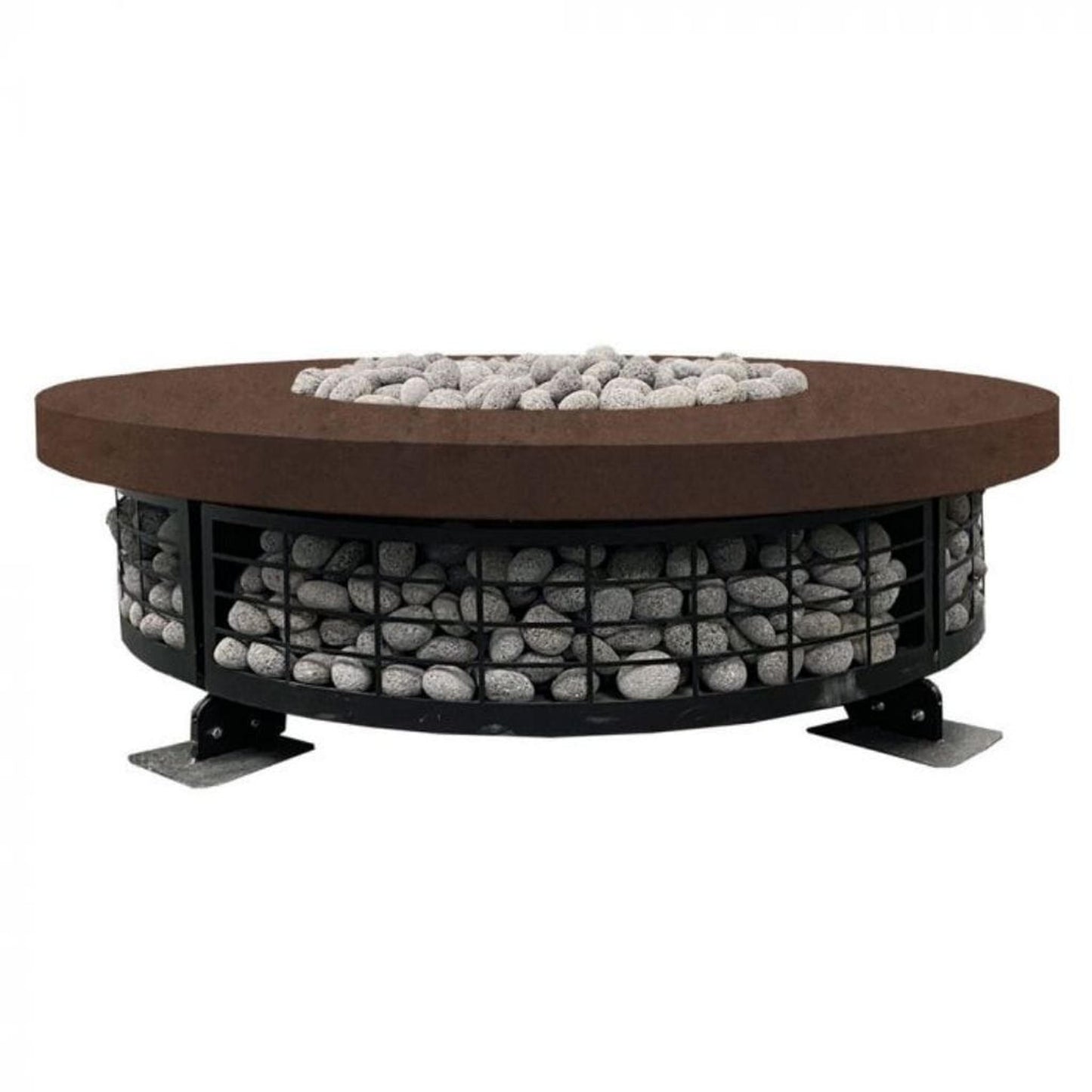 Prism Hardscapes Fuego 54" Café Round Concrete Natural Gas Fire Pit Table