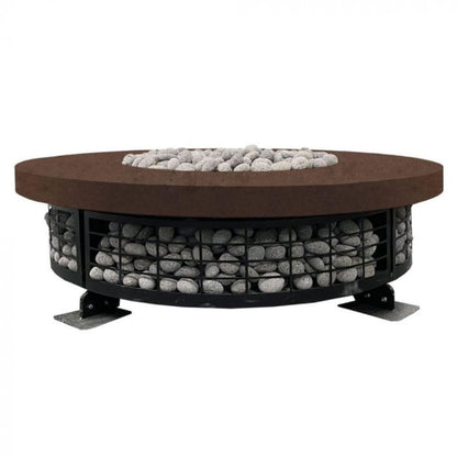 Prism Hardscapes Fuego 54" Café Round Concrete Natural Gas Fire Pit Table