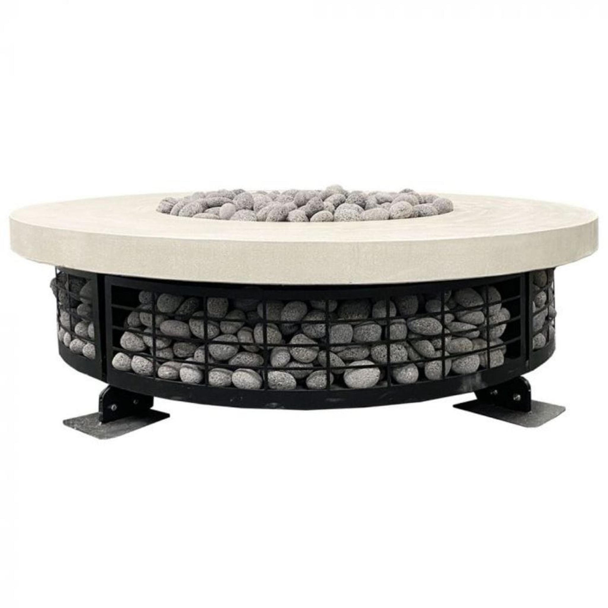 Prism Hardscapes Fuego 54" Coastal Round Concrete Natural Gas Fire Pit Table