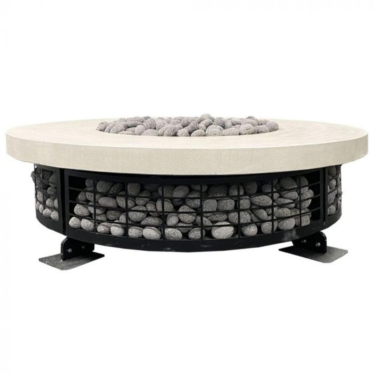 Prism Hardscapes Fuego 54" Natural Round Concrete Natural Gas Fire Pit Table