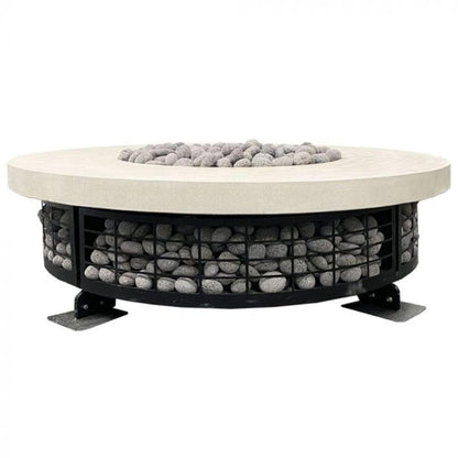 Prism Hardscapes Fuego 54" Natural Round Concrete Natural Gas Fire Pit Table