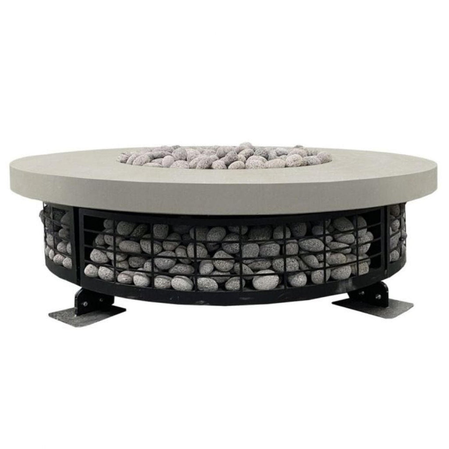 Prism Hardscapes Fuego 54" Natural White Round Concrete Natural Gas Fire Pit Table