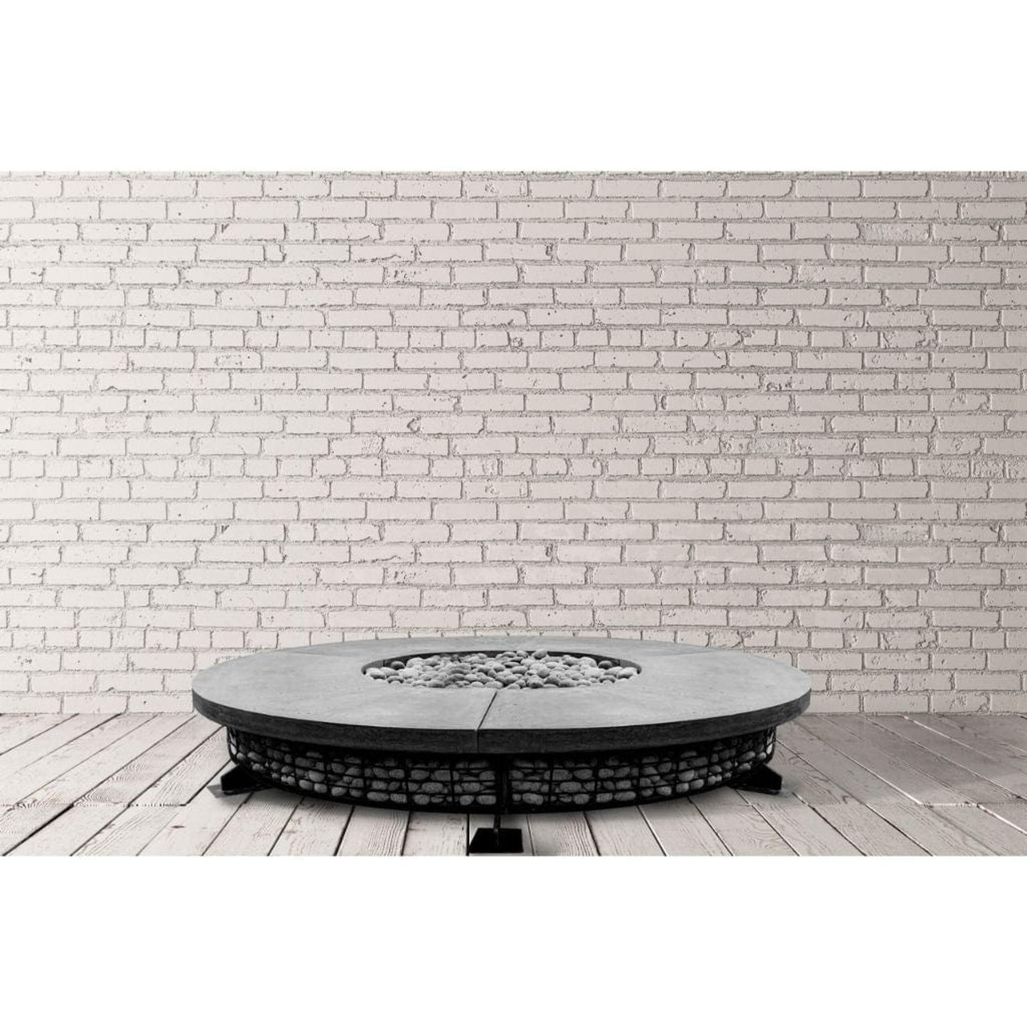 Prism Hardscapes 89" Fuego Round Concrete Natural Gas Fire Pit Table