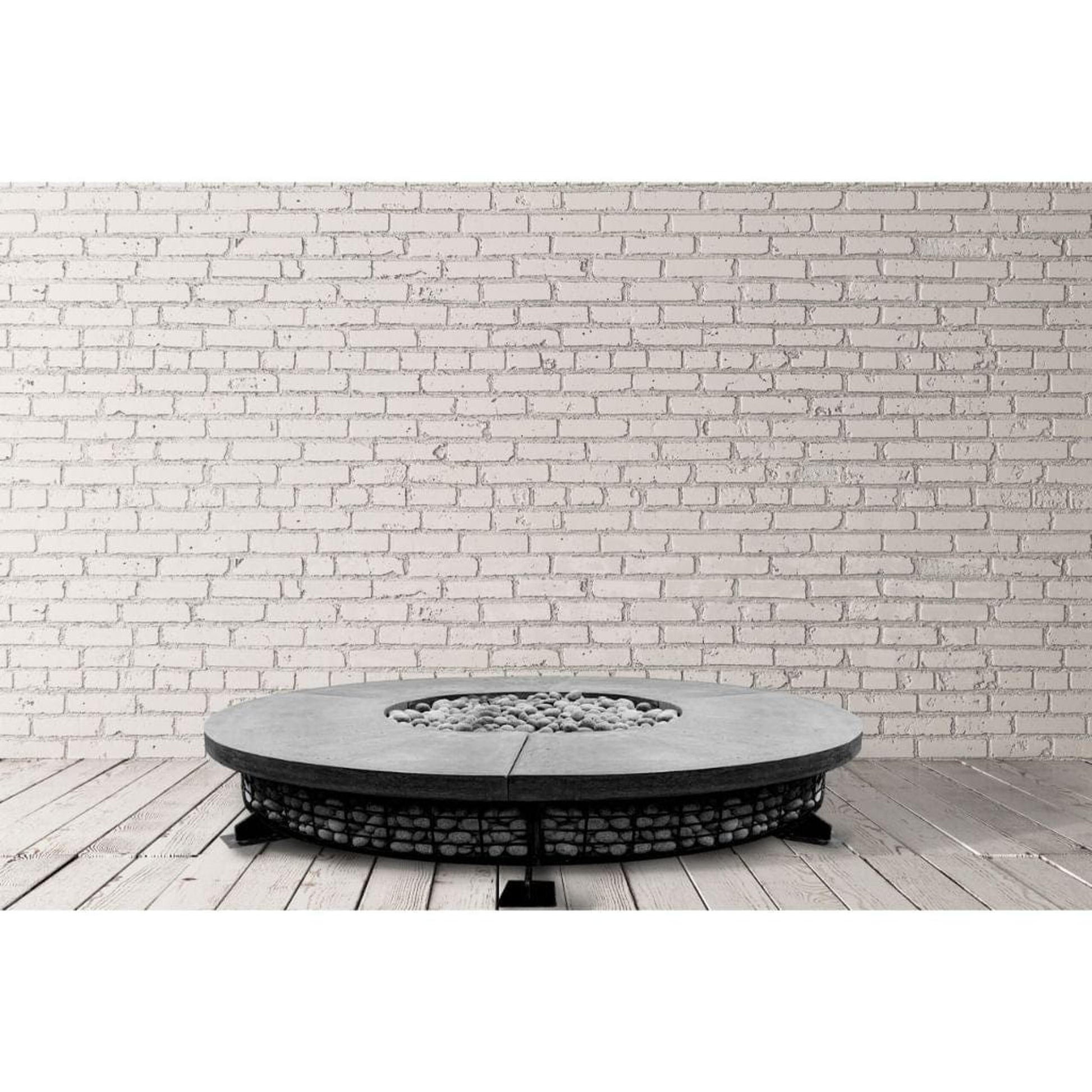 Prism Hardscapes 89" Fuego Round Concrete Natural Gas Fire Pit Table