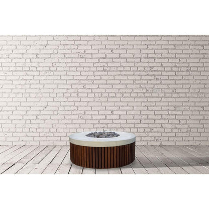 Prism Hardscapes Hampton 48" Ultra White Round Glass Fiber Reinforced Cement Liquid Propane Fire Pit Bowl