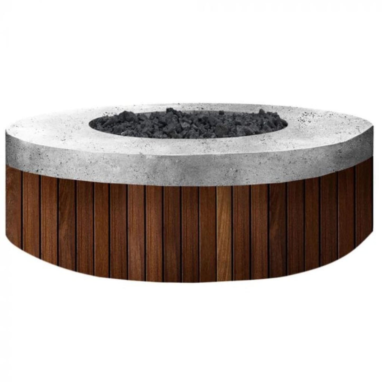 Prism Hardscapes Hampton 48" Pewter Round Glass Fiber Reinforced Cement Natural Gas Fire Pit Bowl