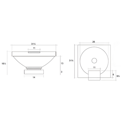 Prism Hardscapes Ibiza 29" Ultra White Concrete Water Bowl