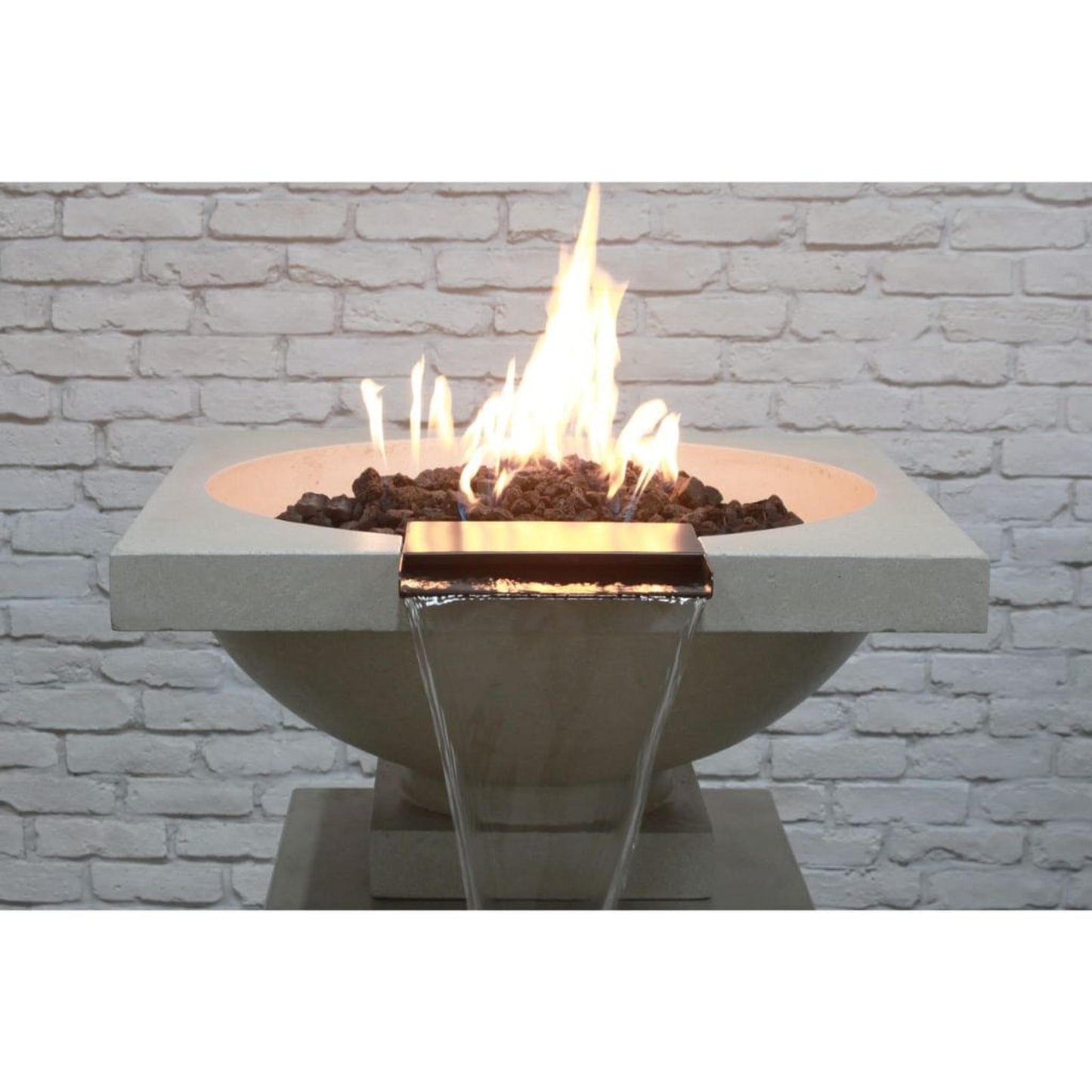 Prism Hardscapes Ibiza 31" Coastal Match-Lit Natural Gas Fire Pit & Water Bowl