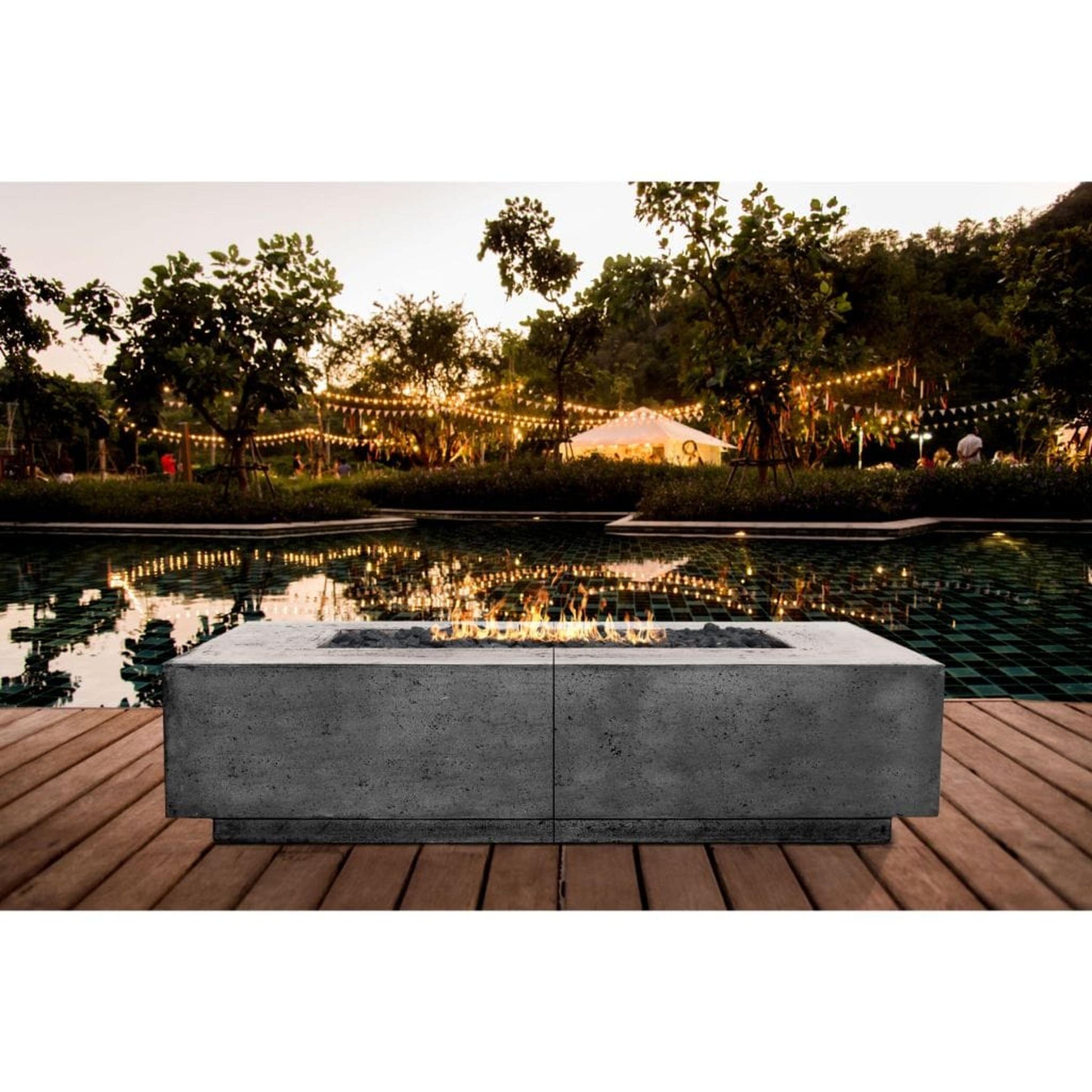 Prism Hardscapes Largo 72" Coastal Glass Fiber Reinforced Cement Liquid Propane Fire Pit Bowl