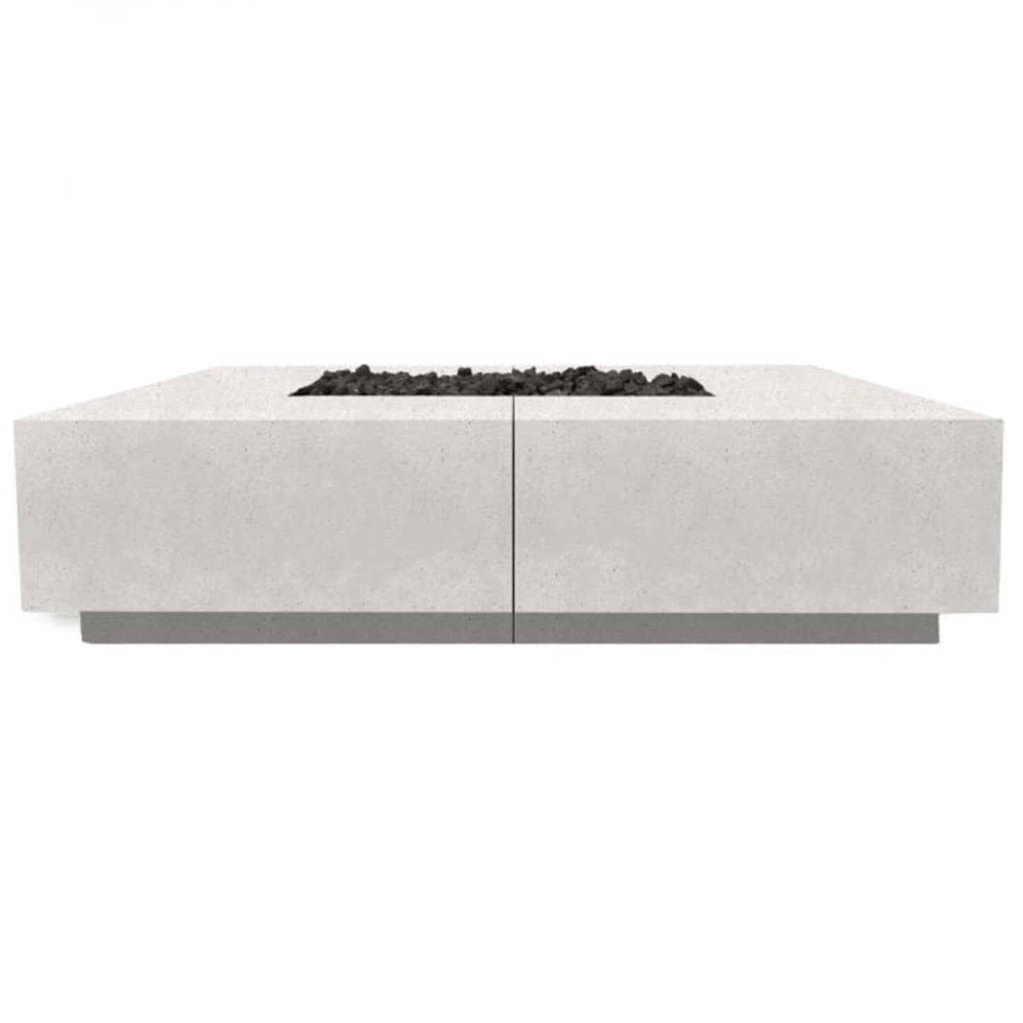 Prism Hardscapes Largo 96" Ultra White Square Natural Gas Concrete Fire Pit Table