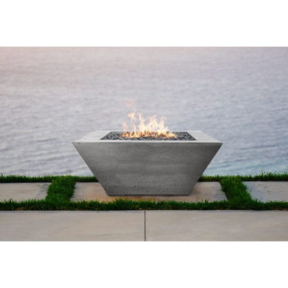 Prism Hardscapes Lombard 42" Ebony Square Concrete Natural Gas Fire Pit Table