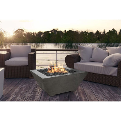 Prism Hardscapes Lombard 42" Ebony Square Concrete Natural Gas Fire Pit Table