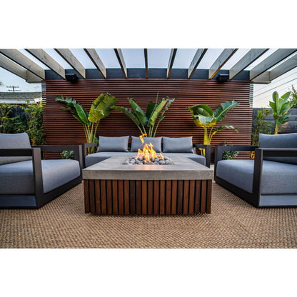 Prism Hardscapes Manchester 42" Coastal Liquid Propane Glass Fiber Reinforced Cement Fire Pit Table