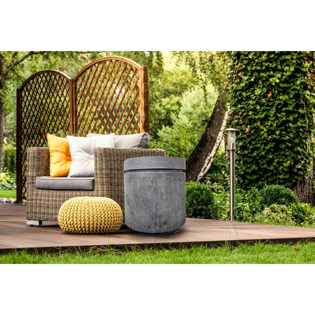 Prism Hardscapes Mod 20" Ebony Round Concrete Propane Tank Enclosure