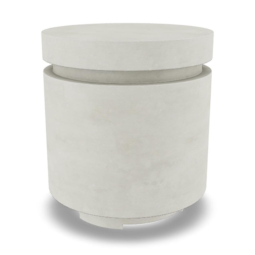 Prism Hardscapes Mod 20" Ultra White Round Concrete Propane Tank Enclosure