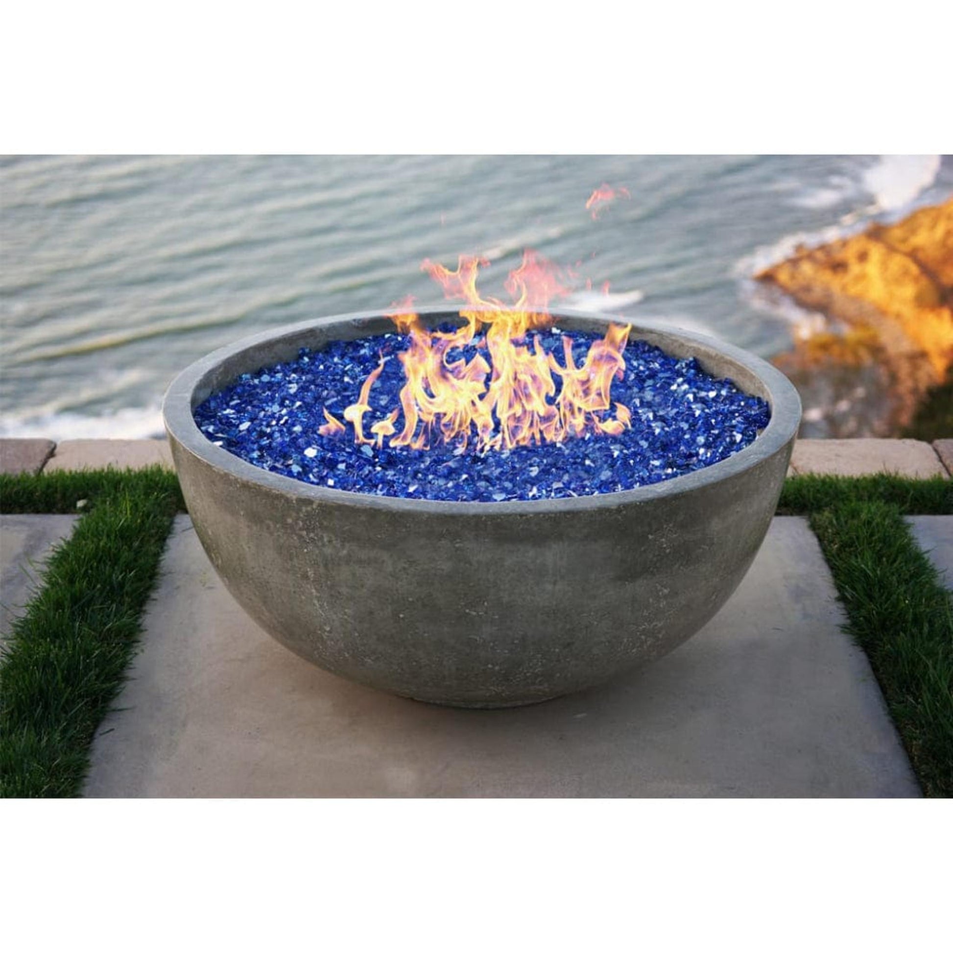 Prism Hardscapes Moderno 1 39" Coastal Round Concrete Natural Gas Fire Pit Bowl