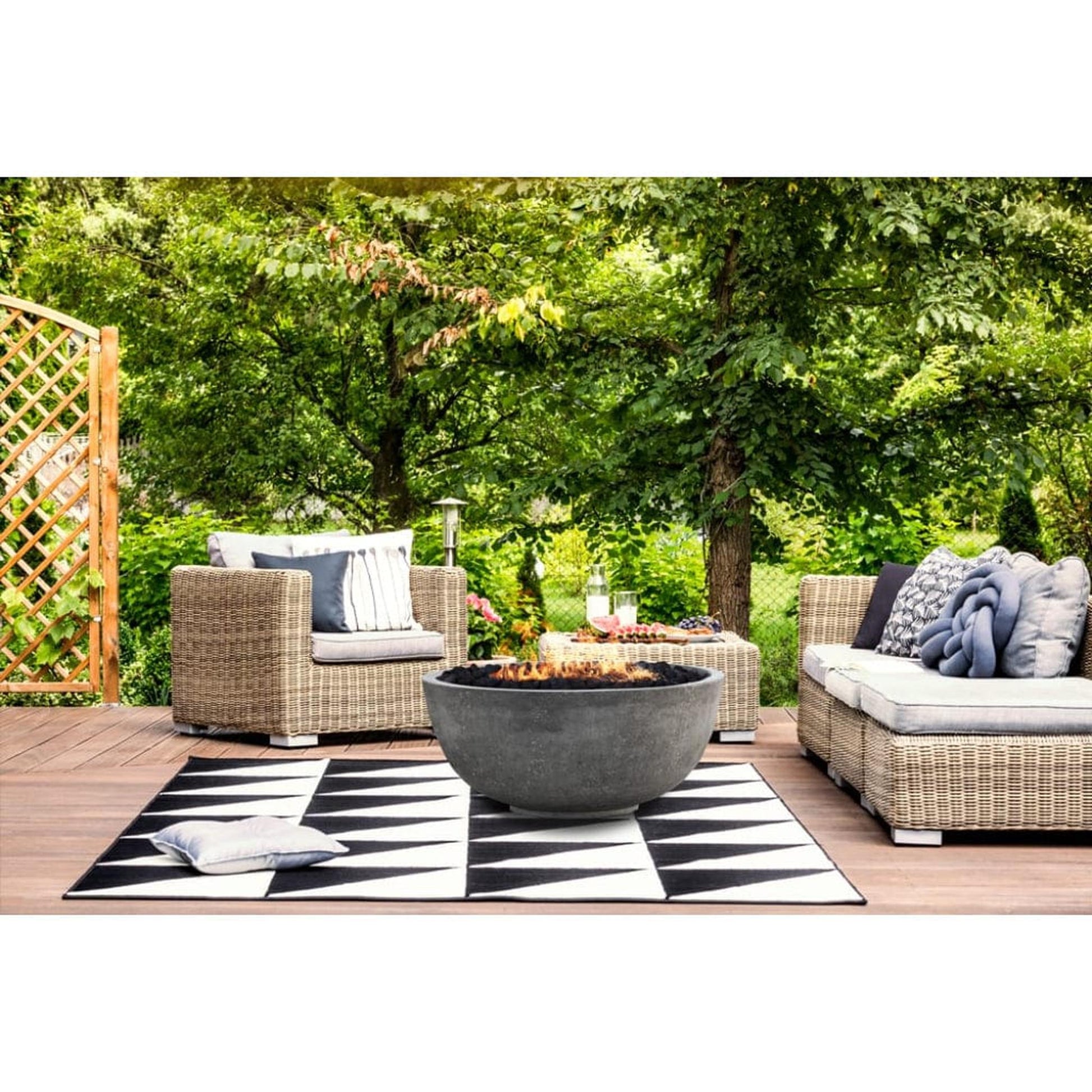 Prism Hardscapes Moderno 1 39" Ebony Round Concrete Natural Gas Fire Pit Bowl