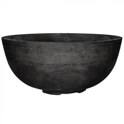 Prism Hardscapes Moderno 1 39" Ebony Round Concrete Natural Gas Fire Pit Bowl