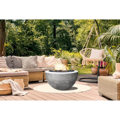 Prism Hardscapes Moderno 3 30" Cafe Round Concrete Natural Gas Fire Pit Bowl