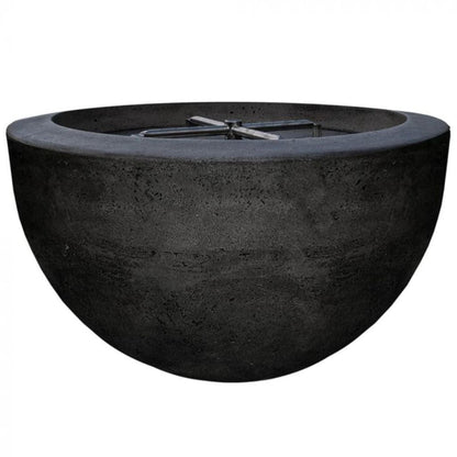 Prism Hardscapes Moderno 3 30" Ebony Round Concrete Propane Gas Fire Pit Bowl
