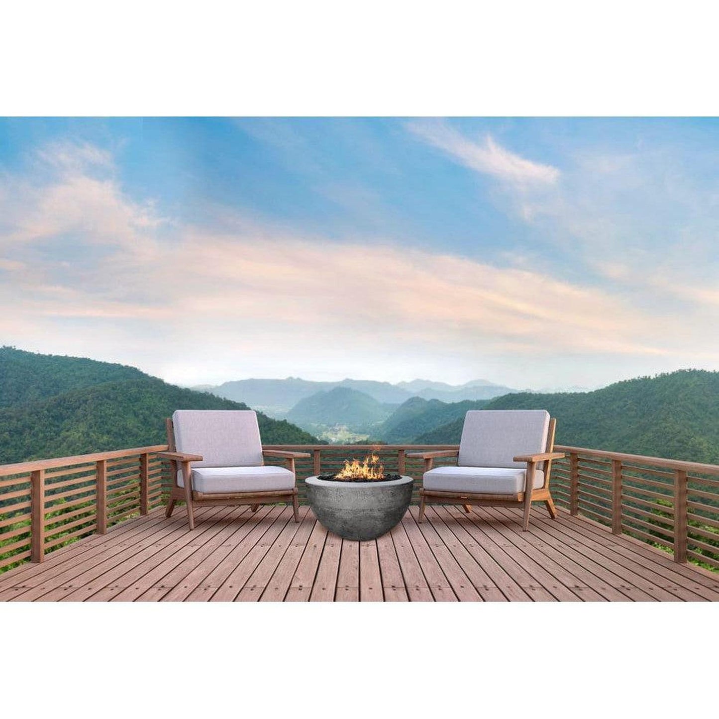 Prism Hardscapes Moderno 3 30" Natural Round Concrete Natural Gas Fire Pit Bowl
