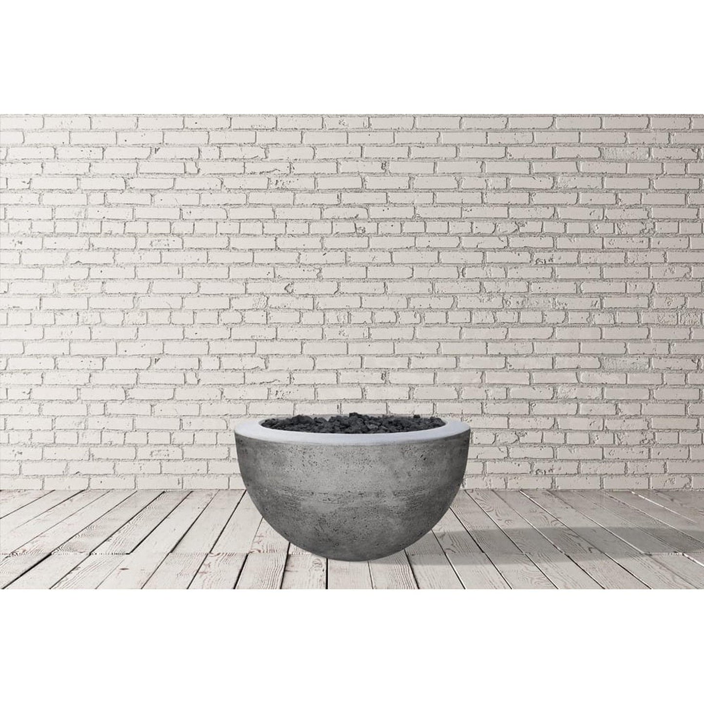 Prism Hardscapes Moderno 3 30" Pewter Round Concrete Propane Gas Fire Pit Bowl