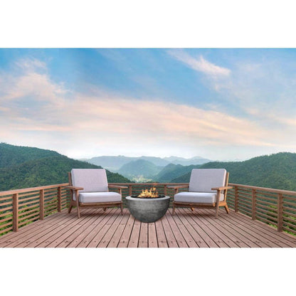 Prism Hardscapes Moderno 3 30" Ultra White Round Concrete Natural Gas Fire Pit Bowl
