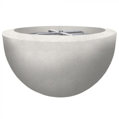 Prism Hardscapes Moderno 3 30" Ultra White Round Concrete Natural Gas Fire Pit Bowl