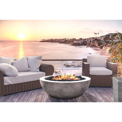 Prism Hardscapes Moderno 4 48" Ebony Round Concrete Natural Gas Fire Pit Bowl