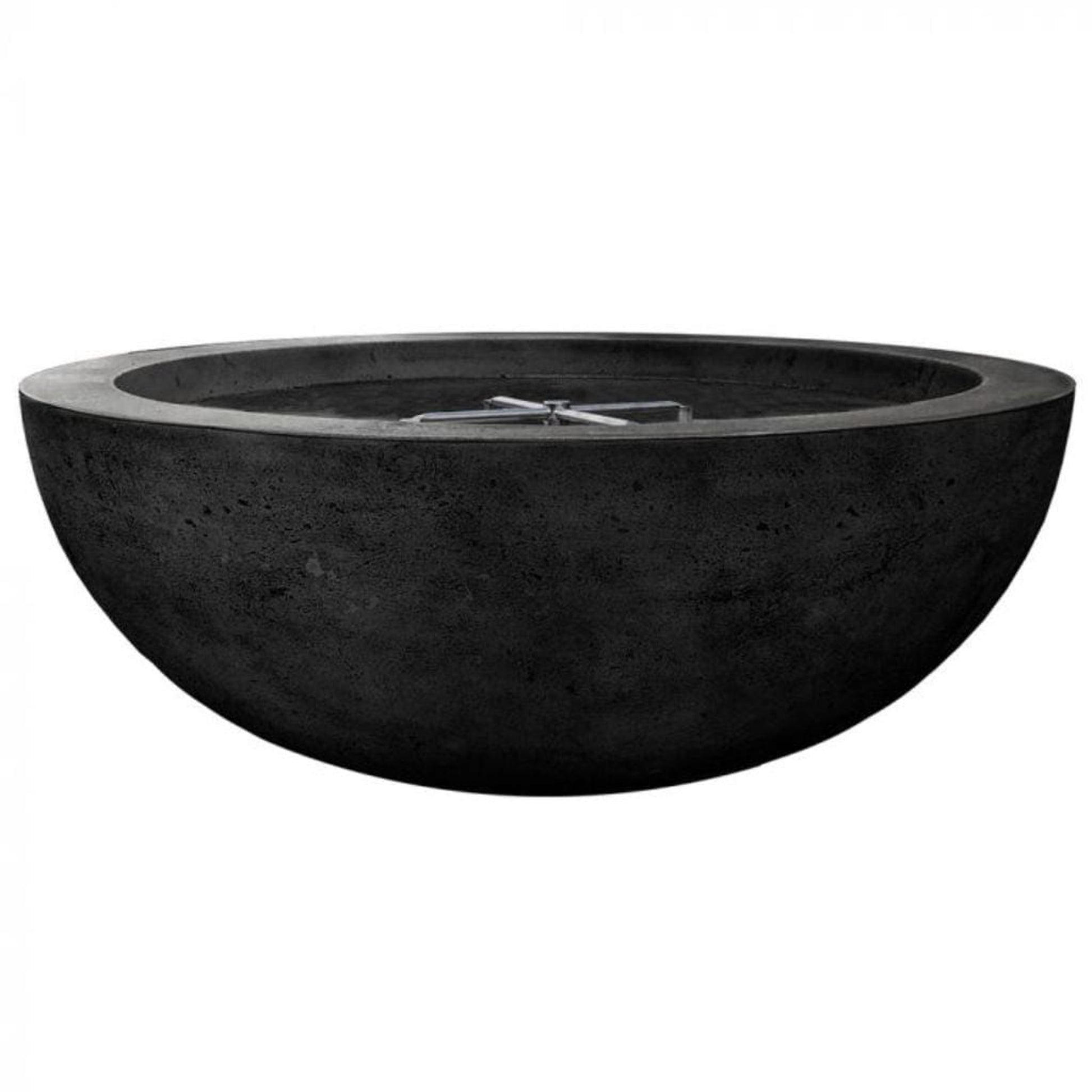 Prism Hardscapes Moderno 4 48" Ebony Round Concrete Propane Gas Fire Pit Bowl