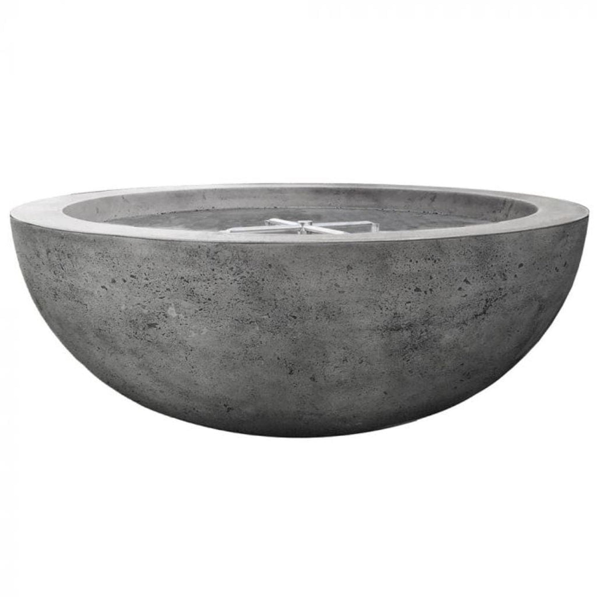 Prism Hardscapes Moderno 4 48" Pewter Round Concrete Propane Gas Fire Pit Bowl