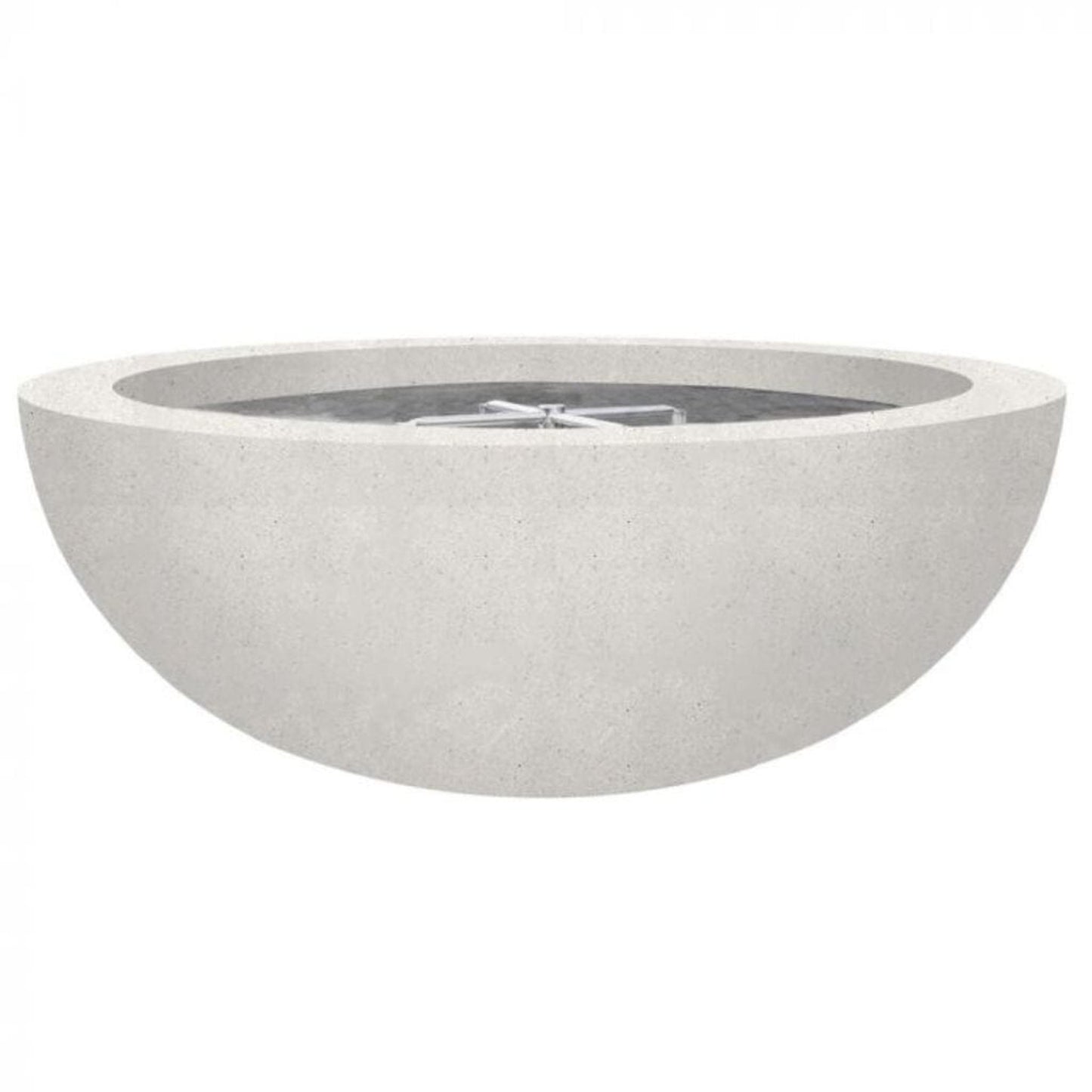 Prism Hardscapes Moderno 4 48" Ultra White Round Concrete Natural Gas Fire Pit Bowl