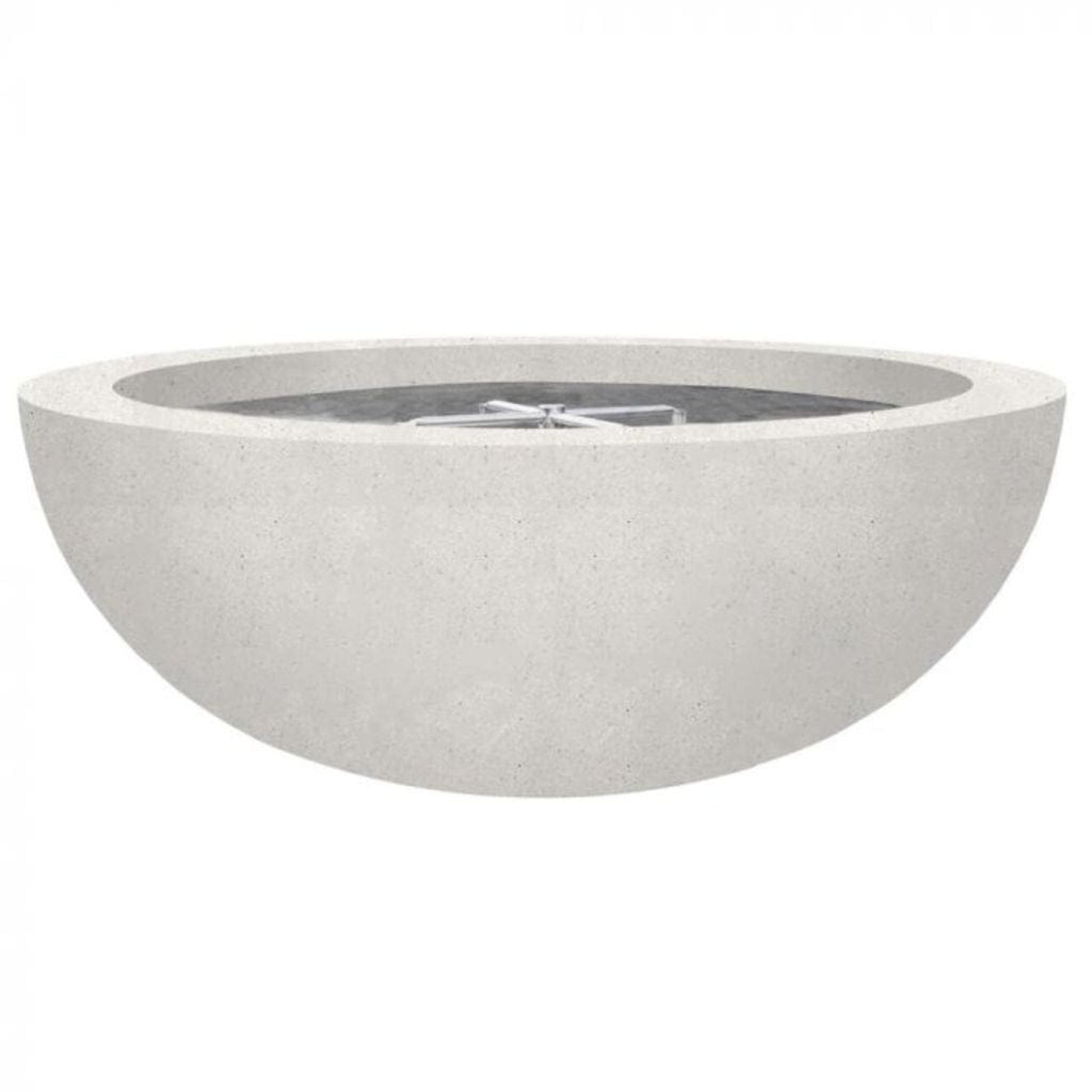 Prism Hardscapes Moderno 4 48" Ultra White Round Concrete Natural Gas Fire Pit Bowl