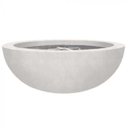 Prism Hardscapes Moderno 4 48" Ultra White Round Concrete Natural Gas Fire Pit Bowl