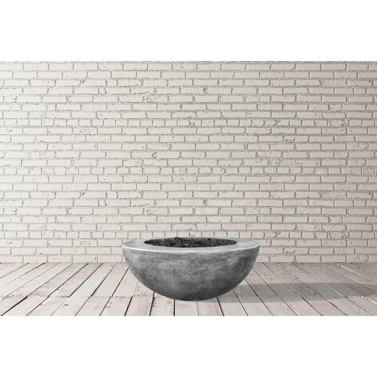 Prism Hardscapes Moderno 5 36" Cafe Round Concrete Propane Gas Fire Pit Bowl