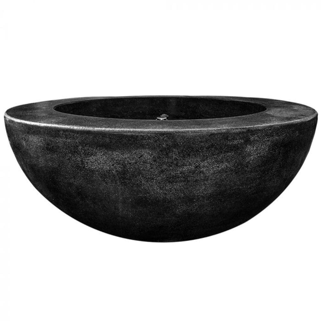 Prism Hardscapes Moderno 5 36" Ebony Round Concrete Propane Gas Fire Pit Bowl
