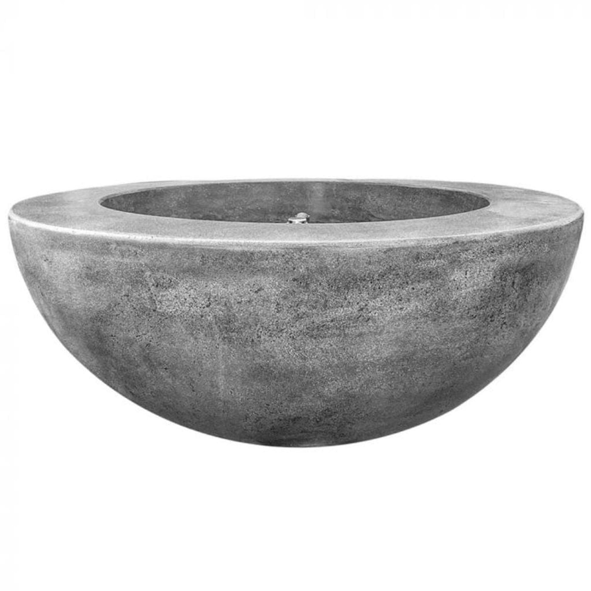 Prism Hardscapes Moderno 5 36" Pewter Round Concrete Natural Gas Fire Pit Bowl