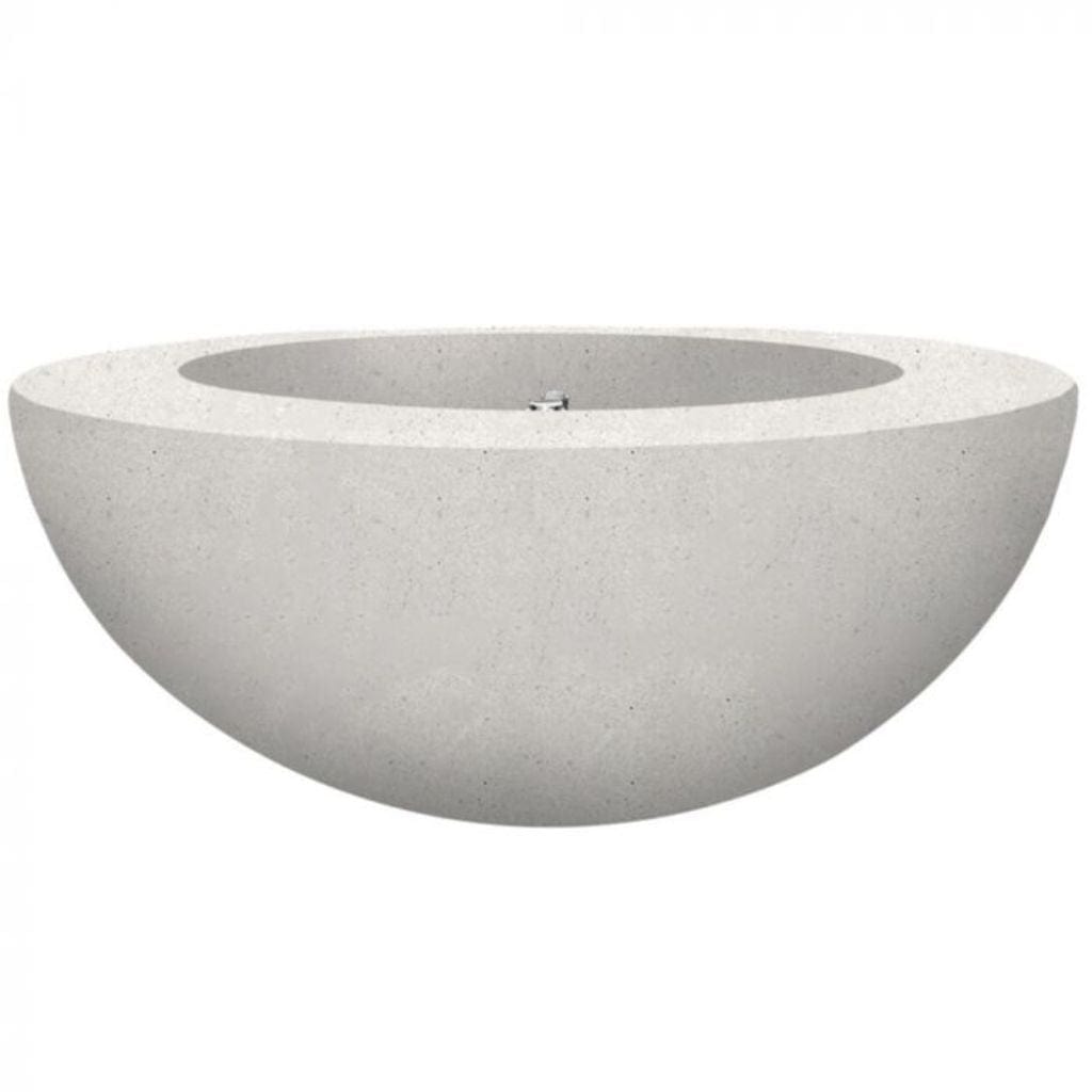 Prism Hardscapes Moderno 5 36" Ultra White Round Concrete Natural Gas Fire Pit Bowl