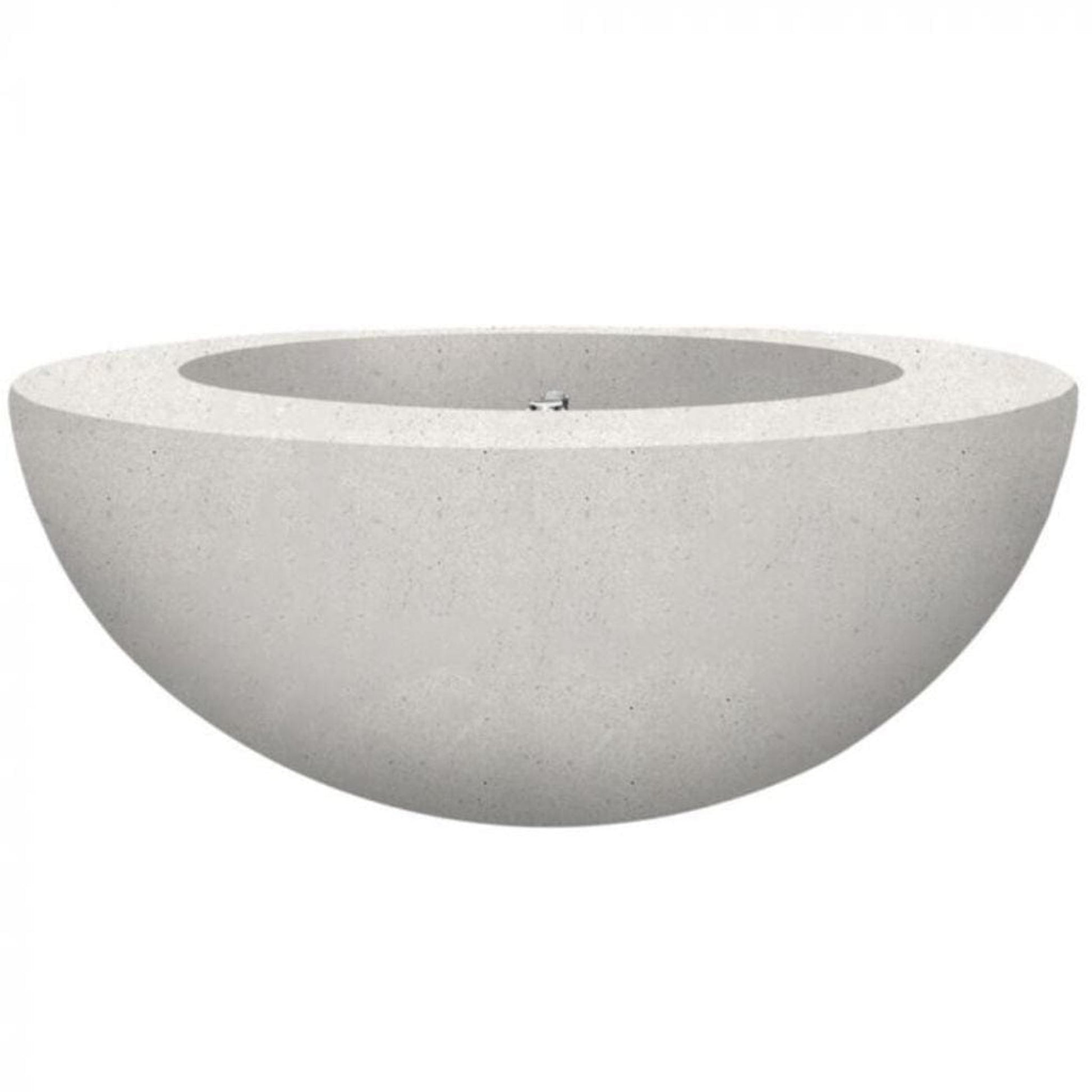Prism Hardscapes Moderno 5 36" Ultra White Round Concrete Propane Gas Fire Pit Bowl
