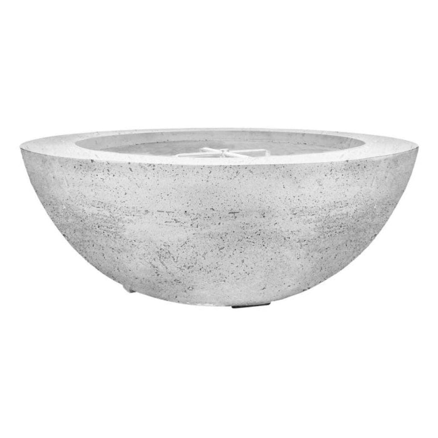 Prism Hardscapes Moderno 6 39" Ultra White Round Concrete Propane Gas Fire Pit Bowl