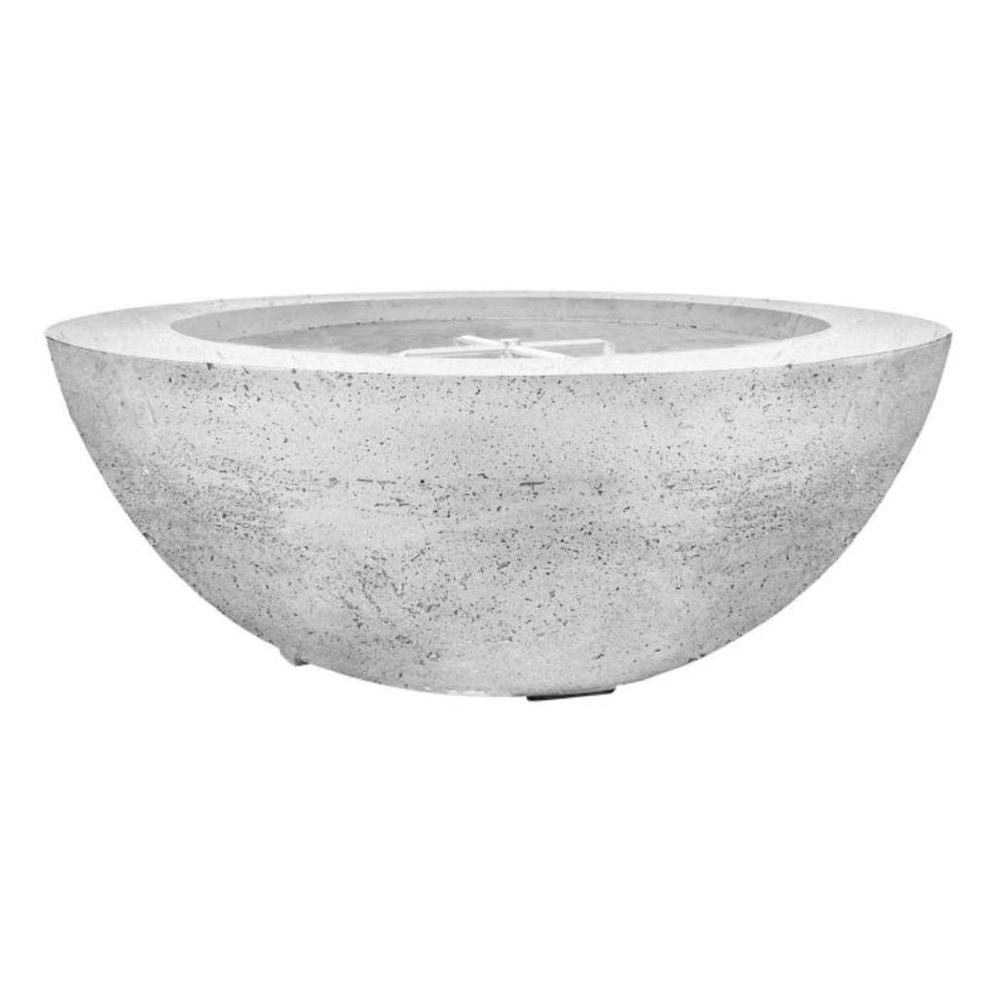 Prism Hardscapes Moderno 6 39" Ultra White Round Concrete Propane Gas Fire Pit Bowl