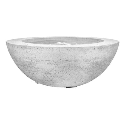 Prism Hardscapes Moderno 6 39" Ultra White Round Concrete Propane Gas Fire Pit Bowl