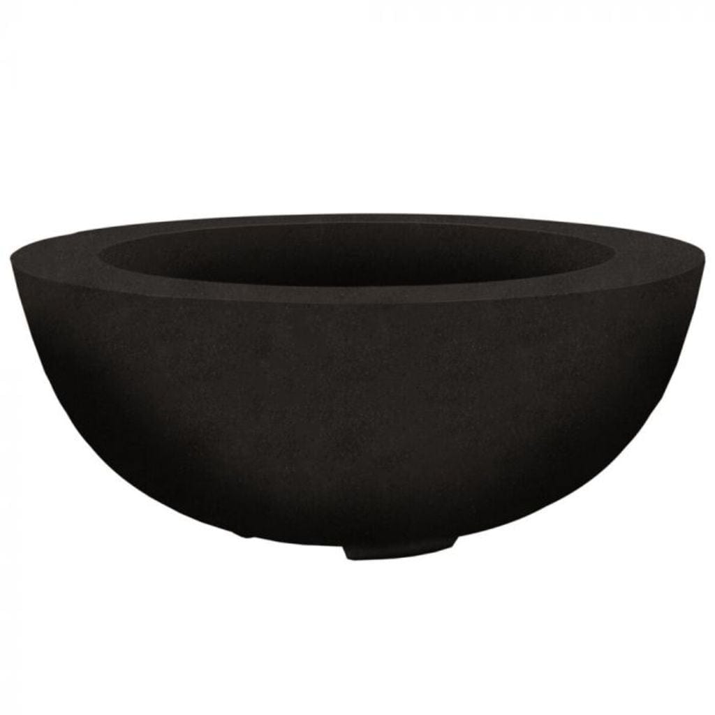Prism Hardscapes Moderno 8 39" Ebony Round Concrete Natural Gas Fire Pit Bowl