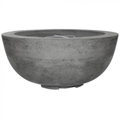 Prism Hardscapes Moderno 8 39" Pewter Round Concrete Natural Gas Fire Pit Bowl