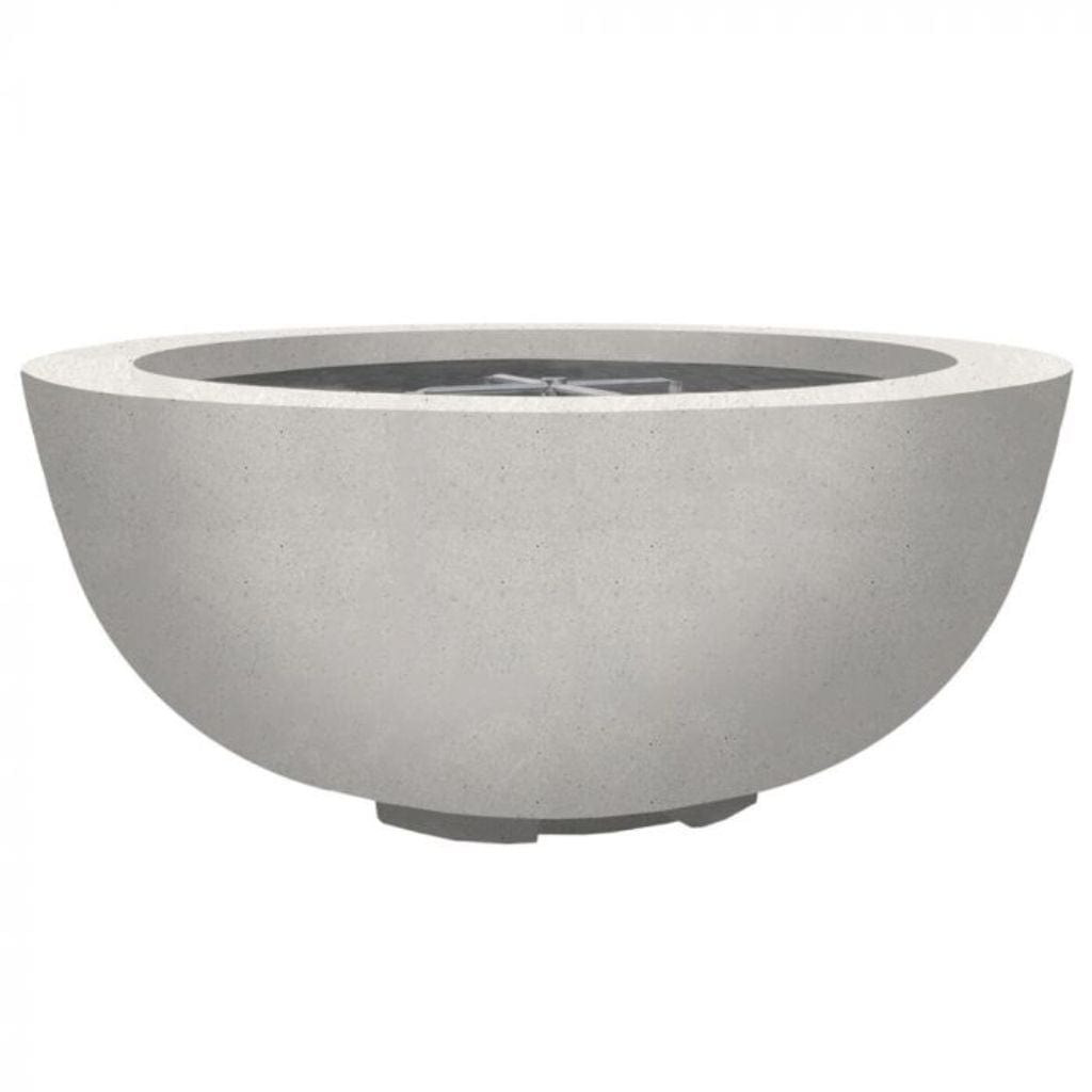 Prism Hardscapes Moderno 8 39" Ultra White Round Concrete Natural Gas Fire Pit Bowl