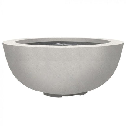 Prism Hardscapes Moderno 8 39" Ultra White Round Concrete Natural Gas Fire Pit Bowl