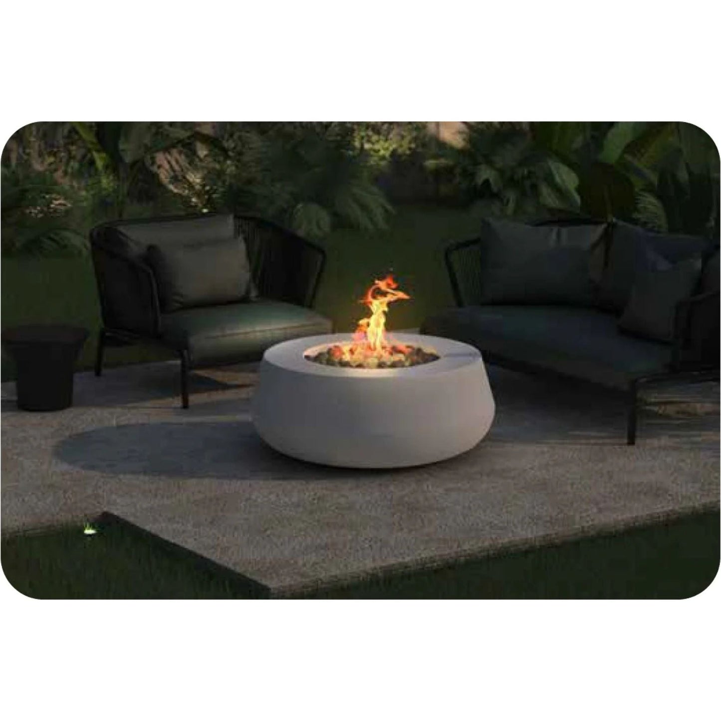 Prism Hardscapes Oasis 42" Ultra White Liquid Propane Glass Fiber Reinforced Cement Fire Pit Bowl