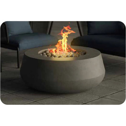 Prism Hardscapes Oasis 42" Ultra White Liquid Propane Glass Fiber Reinforced Cement Fire Pit Bowl